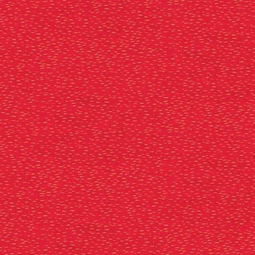 Coupon tissu noël rouge/or metallic chrismas ref 1749/r makower