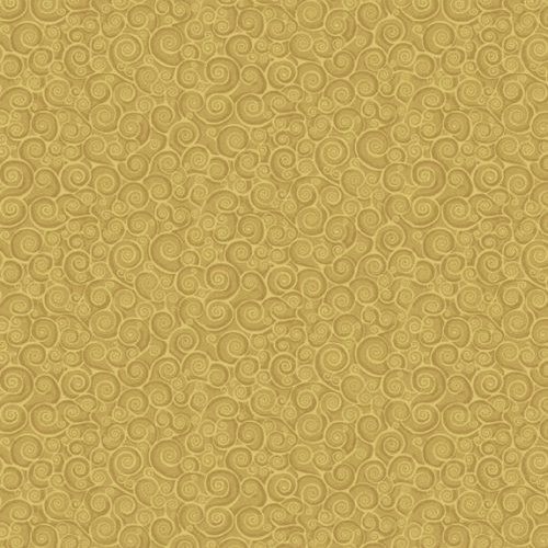 Tissu noël série rapsodie de makower arabesque ocre/doré