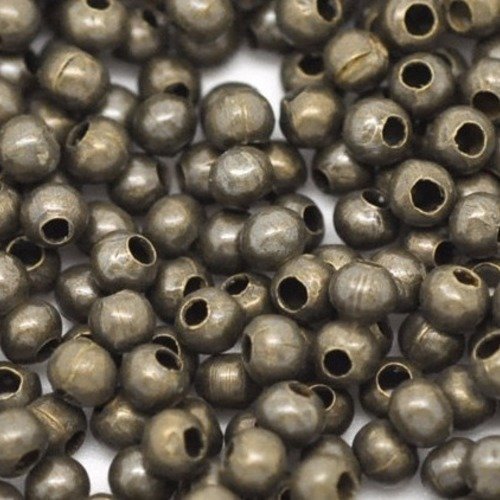 3000 perles métal bronze antique 2 mm