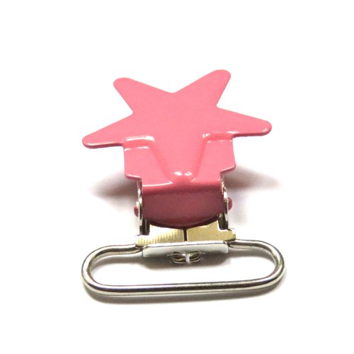 Pince clip tétine en métal forme étoile rose bébé