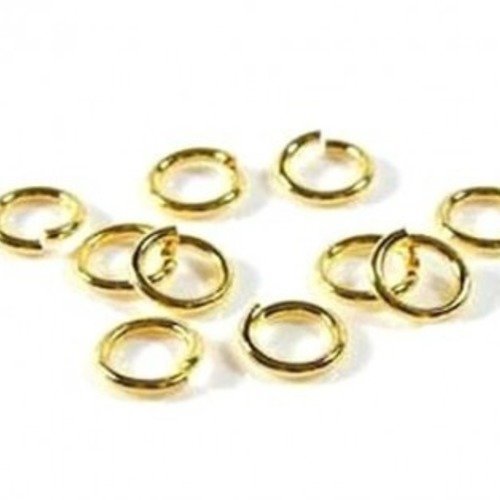100 anneaux ouverts dorés 4 mm