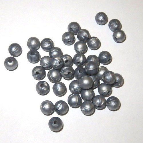 10 perles en silicone grise nacrée alimentaire 9 mm