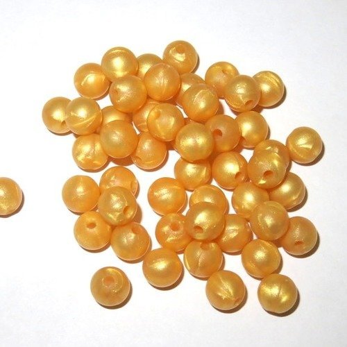 10 perles en silicone marron / cuivre nacrée 9 mm