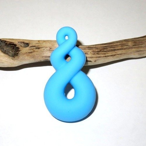 Anneau en silicone de dentition bleu en forme de 8