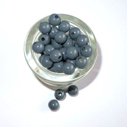 50 perles en bois grise pour attache tétine 10 mm 18b