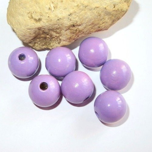 10 perles en bois lilas pour attache tétine 15 mm norme ce