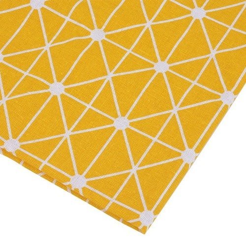 Tissu en coton style scandinave jaune 45 x 100 cm