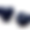 Perle silicone cœur bleue foncé 20 x 20 x 12 mm