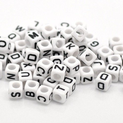 300 perles alphabet acrylique pour attache tétine hochet.. 6 mm