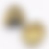 Pendentif / breloque médaillon porte photo en laiton couleur bronze