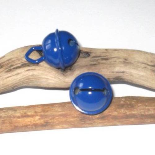Clochette grelot en métal pour hochet attache tétine mobile bleu saphir 15 mm norme ce 