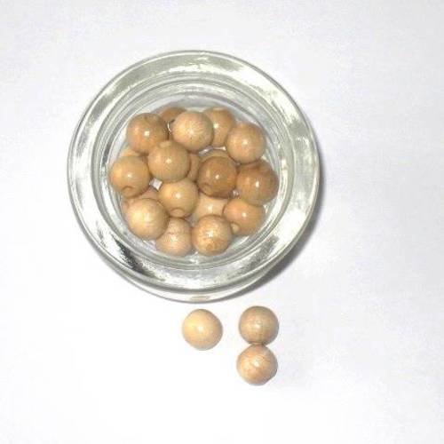 50 perles en bois naturel verni pour attache tétine 10 mm n°5