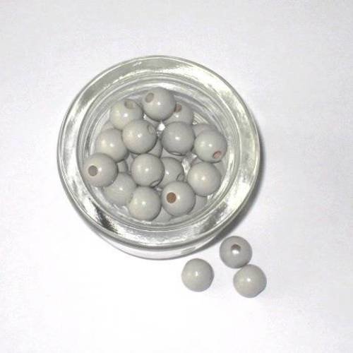 50 perles en bois gris clair  pour attache tétine 10 mm n°7