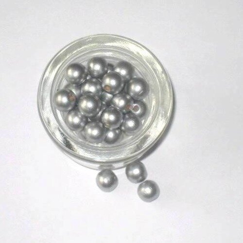50 perles en bois argentées pour attache tétine 10 mm   n°6
