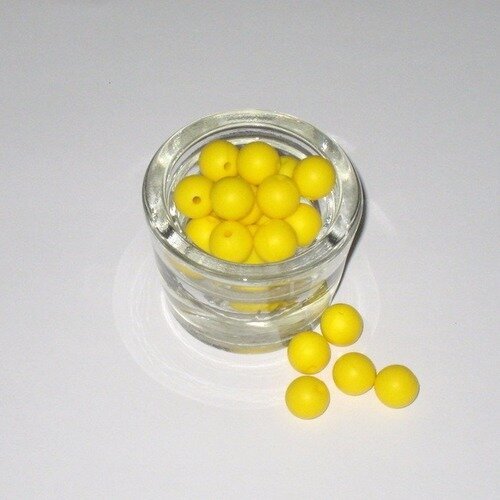 10 perles en silicone alimentaire jaune  12 mm n°5
