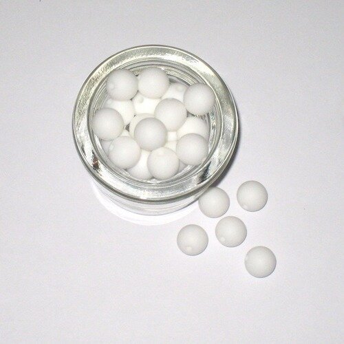 10 perles en silicone alimentaire blanche 12 mm