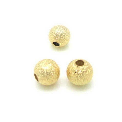 20 perles givré acrylique doré or 8 mm 