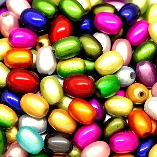 20 perles magique ovale acrylique multicolore 11 x 8 mm 
