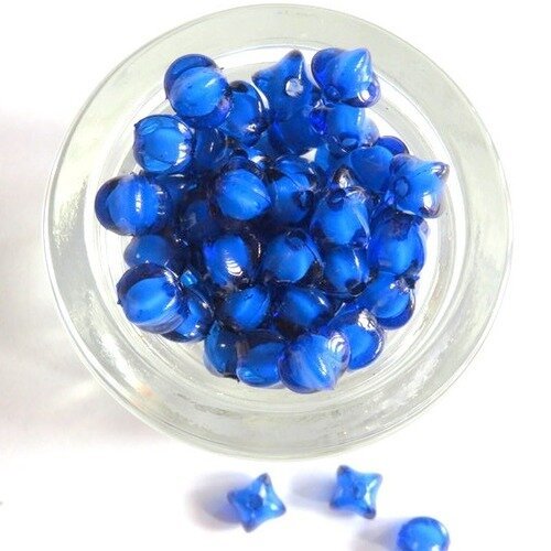 20 perles carrée  acrylique 8 mm bleue, blanche 