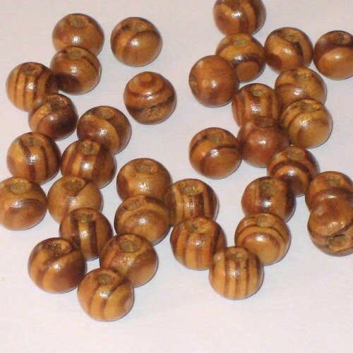 20 perles en bois rondes 8 mm