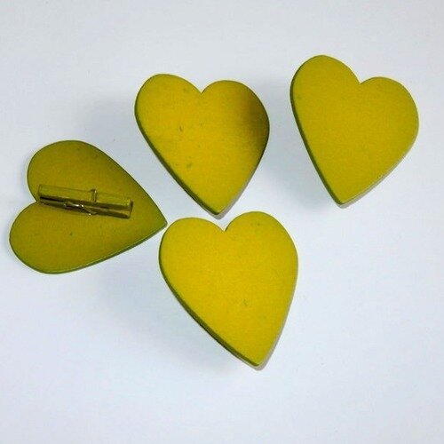 48 pinces à linge cœur vert 4 cm