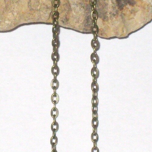 3 m chaîne en métal bronze maille forçat 2 x 3 mm
