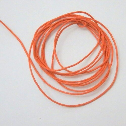 5 m cordon coton ciré de couleur orange 1mm