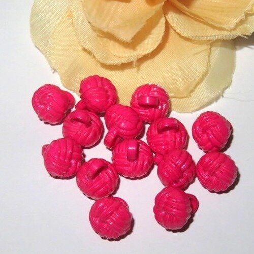 15 boutons fantaisie de couleur rose 