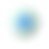 Perle ronde étoile en silicone vert d'eau/bleu 15 mm