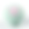 Perle ronde étoile en silicone vert d'eau/mauve 15 mm