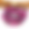 10 perles de verre marbrées rose fuchsia et noire