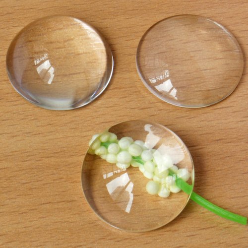 10 cabochons verres transparents ronds 18 mm