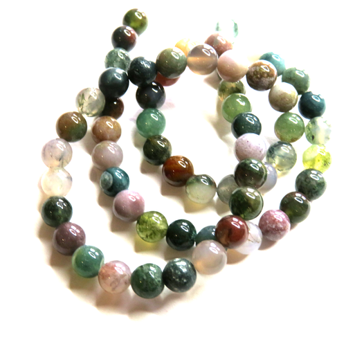 10 perles agate naturelles indiennes  6 mm