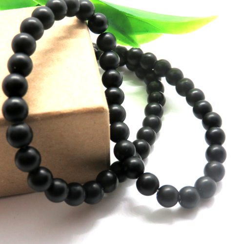 10 perles onyx noire 6 mm