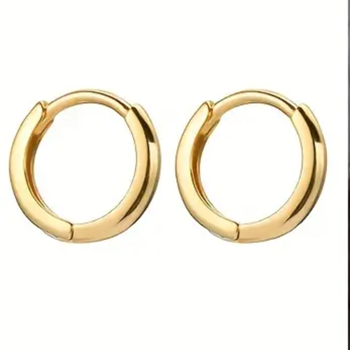 Boucles d'oreilles créoles argent 925 anneaux 10 mm dorés