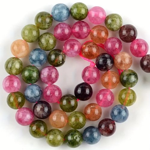 10 perles tourmaline pierres naturelles 8 mm