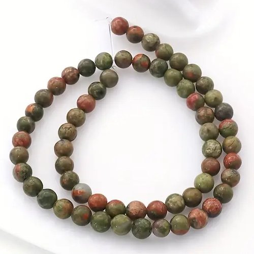 10 perles unakite pierres naturelles 6 mm