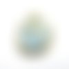 Pendentif acier inoxydable émail bleue tulipe