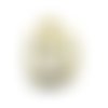 Pendentif acier inoxydable émail blanche tulipe