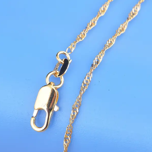 Collier chaîne plaqué or 18k torsadé 60 cm