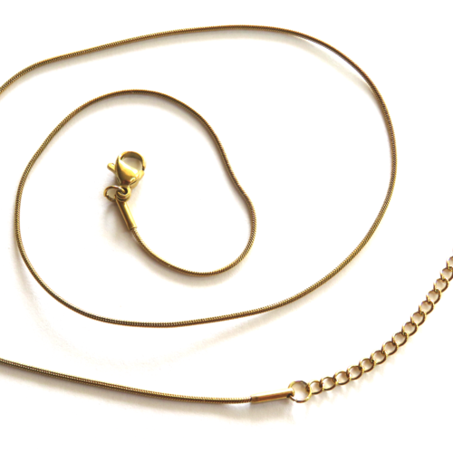 Collier doré chaîne acier inoxydable maille serpent