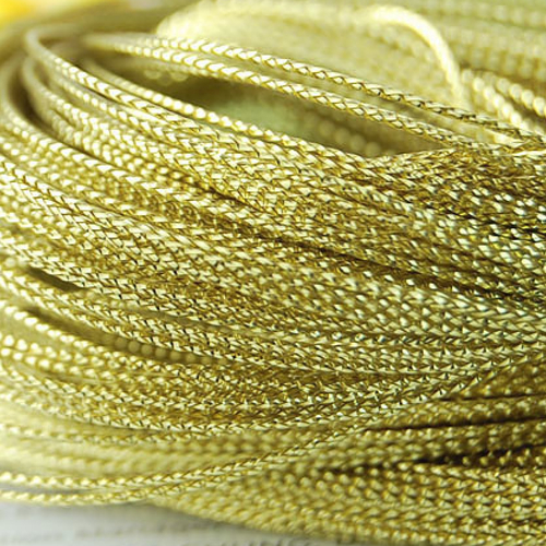 5 m fil tressé doré métallisé 1 mm