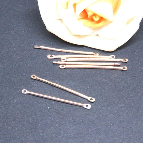 10 connecteurs tiges métal doré 29 mm