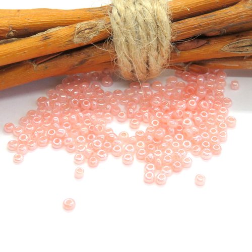 1000 perles de rocaille miyuki rose saumon nacré 2 mm