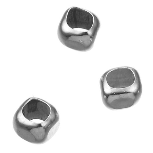 5 perles anneaux carrées 5 mm argent 925