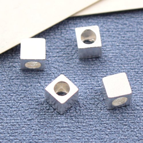 Perle carré cube 5 mm argent 925