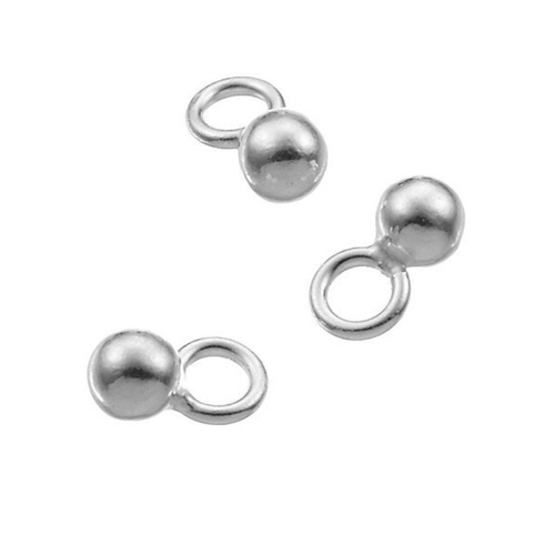 5 perles lisses 3 mm avec anneau argent 925