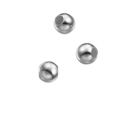 10 perles 3 mm en argent 925