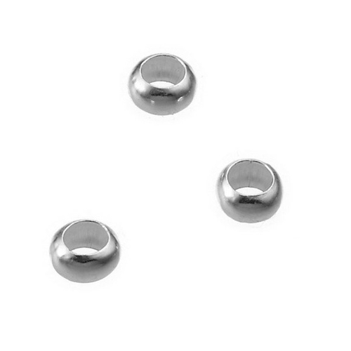 10 perles rondelles lisses 4 mm argent 925