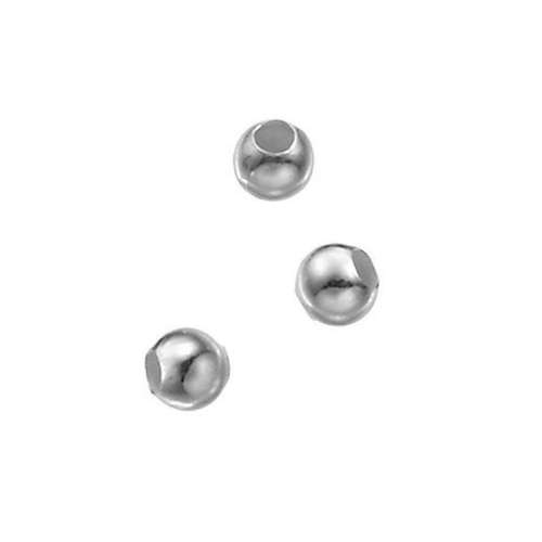 20 perles lisses 2 mm en argent 925/1000 